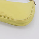 PRADA Chain Shoulder Bag Nylon Yellow Gold Tone Auth 198491A-10