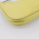 PRADA Chain Shoulder Bag Nylon Yellow Gold Tone Auth 198491A-11