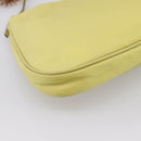 PRADA Chain Shoulder Bag Nylon Yellow Gold Tone Auth 198491A-13