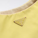PRADA Chain Shoulder Bag Nylon Yellow Gold Tone Auth 198491A-14