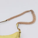 PRADA Chain Shoulder Bag Nylon Yellow Gold Tone Auth 198491A-8