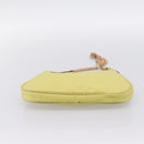 PRADA Chain Shoulder Bag Nylon Yellow Gold Tone Auth 198491A-9