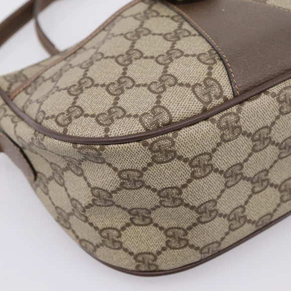 GUCCI GG Supreme Web Sherry Line Shoulder Bag PVC Beige 001 123 4002 Auth 198493