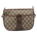 GUCCI GG Supreme Web Sherry Line Shoulder Bag PVC Beige 001 123 4002 Auth 198493-2