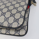 GUCCI GG Supreme Sherry Line Shoulder Bag PVC Navy Gold 904 02 035 Auth 198494-14