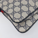 GUCCI GG Supreme Sherry Line Shoulder Bag PVC Navy Gold 904 02 035 Auth 198494-15