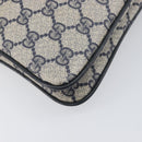 GUCCI GG Supreme Sherry Line Shoulder Bag PVC Navy Gold 904 02 035 Auth 198494-17