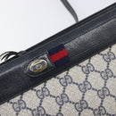 GUCCI GG Supreme Sherry Line Shoulder Bag PVC Navy Gold 904 02 035 Auth 198494-18