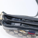 GUCCI GG Supreme Sherry Line Shoulder Bag PVC Navy Gold 904 02 035 Auth 198494-9