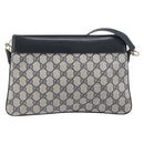 GUCCI GG Supreme Sherry Line Shoulder Bag PVC Navy Gold 904 02 035 Auth 198494-2