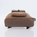 GUCCI Bamboo Backpack Suede Brown Gold Tone 003 2058 0030 Auth 198495-5