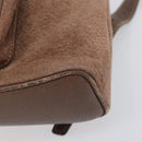 GUCCI Bamboo Backpack Suede Brown Gold Tone 003 2058 0030 Auth 198495-16