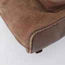 GUCCI Bamboo Backpack Suede Brown Gold Tone 003 2058 0030 Auth 198495-17