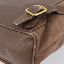 GUCCI Bamboo Backpack Suede Brown Gold Tone 003 2058 0030 Auth 198495-18