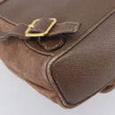 GUCCI Bamboo Backpack Suede Brown Gold Tone 003 2058 0030 Auth 198495-10