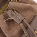GUCCI Bamboo Backpack Suede Brown Gold Tone 003 2058 0030 Auth 198495-23