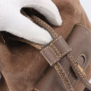 GUCCI Bamboo Backpack Suede Brown Gold Tone 003 2058 0030 Auth 198495-24