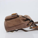 GUCCI Bamboo Backpack Suede Brown Gold Tone 003 2058 0030 Auth 198495-3