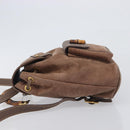 GUCCI Bamboo Backpack Suede Brown Gold Tone 003 2058 0030 Auth 198495-4