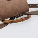 GUCCI Bamboo Backpack Suede Brown Gold Tone 003 2058 0030 Auth 198495-7