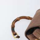 GUCCI Bamboo Backpack Suede Brown Gold Tone 003 2058 0030 Auth 198495-14