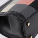 Salvatore Ferragamo Hand Bag Canvas Black Gold Tone Auth 198496A-10