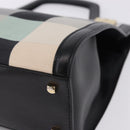 Salvatore Ferragamo Hand Bag Canvas Black Gold Tone Auth 198496A-11