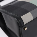 Salvatore Ferragamo Hand Bag Canvas Black Gold Tone Auth 198496A-12