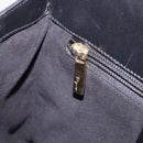 Salvatore Ferragamo Hand Bag Canvas Black Gold Tone Auth 198496A-20
