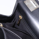 Salvatore Ferragamo Hand Bag Canvas Black Gold Tone Auth 198496A-22