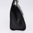 Salvatore Ferragamo Hand Bag Canvas Black Gold Tone Auth 198496A-5