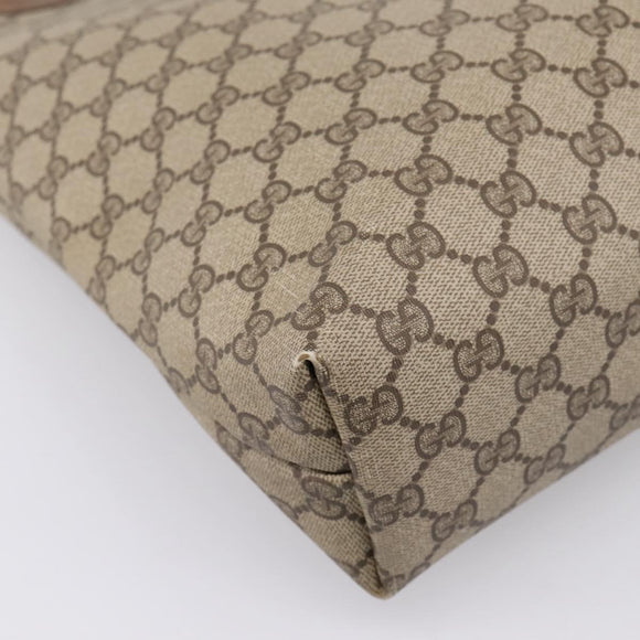 GUCCI GG Supreme Web Sherry Line Tote Bag PVC Beige Gold 39.02.003 Auth 198497