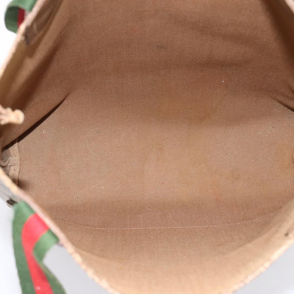 GUCCI GG Supreme Web Sherry Line Tote Bag PVC Beige Gold 39.02.003 Auth 198497