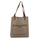 GUCCI GG Supreme Web Sherry Line Tote Bag PVC Beige Gold 39.02.003 Auth 198497-13