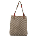 GUCCI GG Supreme Web Sherry Line Tote Bag PVC Beige Gold 39.02.003 Auth 198497-2