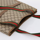 GUCCI GG Supreme Web Sherry Line Tote Bag PVC Beige Gold 39.02.003 Auth 198497-6