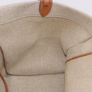 CELINE Luggage Phantom Hand Bag Canvas Beige Gold Tone Auth 198501A-19