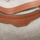 CELINE Luggage Phantom Hand Bag Canvas Beige Gold Tone Auth 198501A-22