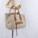 CELINE Luggage Phantom Hand Bag Canvas Beige Gold Tone Auth 198501A-23