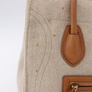 CELINE Luggage Phantom Hand Bag Canvas Beige Gold Tone Auth 198501A-2