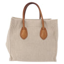 CELINE Luggage Phantom Hand Bag Canvas Beige Gold Tone Auth 198501A-3