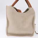 CELINE Luggage Phantom Hand Bag Canvas Beige Gold Tone Auth 198501A-5