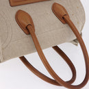 CELINE Luggage Phantom Hand Bag Canvas Beige Gold Tone Auth 198501A-7