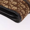 Christian Dior Trotter Canvas Shoulder Bag Beige Gold Tone Auth 198508-14