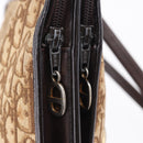 Christian Dior Trotter Canvas Shoulder Bag Beige Gold Tone Auth 198508-10