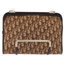 Christian Dior Trotter Canvas Shoulder Bag Beige Gold Tone Auth 198508-13