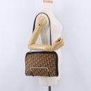 Christian Dior Trotter Canvas Shoulder Bag Beige Gold Tone Auth 198508-21