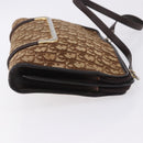 Christian Dior Trotter Canvas Shoulder Bag Beige Gold Tone Auth 198508-3
