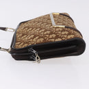 Christian Dior Trotter Canvas Shoulder Bag Beige Gold Tone Auth 198508-4