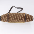 Christian Dior Trotter Canvas Shoulder Bag Beige Gold Tone Auth 198508-5